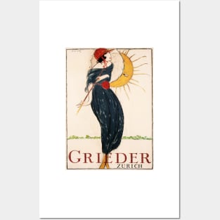 Grieder Zurich Swiss by Charles Loupot Vintage Art Deco Posters and Art
